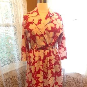 Flowered 3/4 Sleeve Midi Dress w Pockets ❤️Size 16